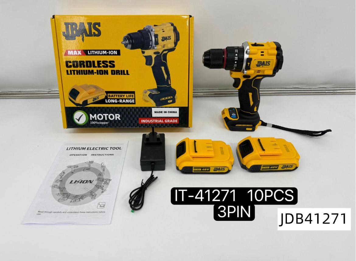 R1  1 unit Cordless Drill, 2 units Battery, 1 unit Charger, 1 unit carring case, 1 unit User Manual