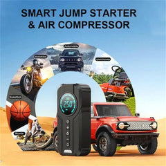 M2 4In1 Car Emergency Booster, Tire Inflator, Power Bank, Flashlight & Glove