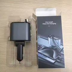 M2 120W Retractable Cable Mobile Phone Chargers Built in Cable Car Charger Adapter With Phone Charger Cable for Electronic Products